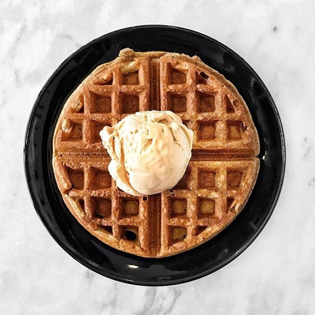 Earl Grey Ice Cream on Earl Grey Waffles // Going back to basics with this unpretentious dessert.