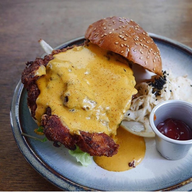 The Real Salted Egg Burger ($12)