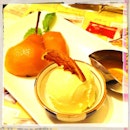 Sweet delight | Poached Pear with Osmanthus wine and tofu ice cream! Totally experimental eh? 