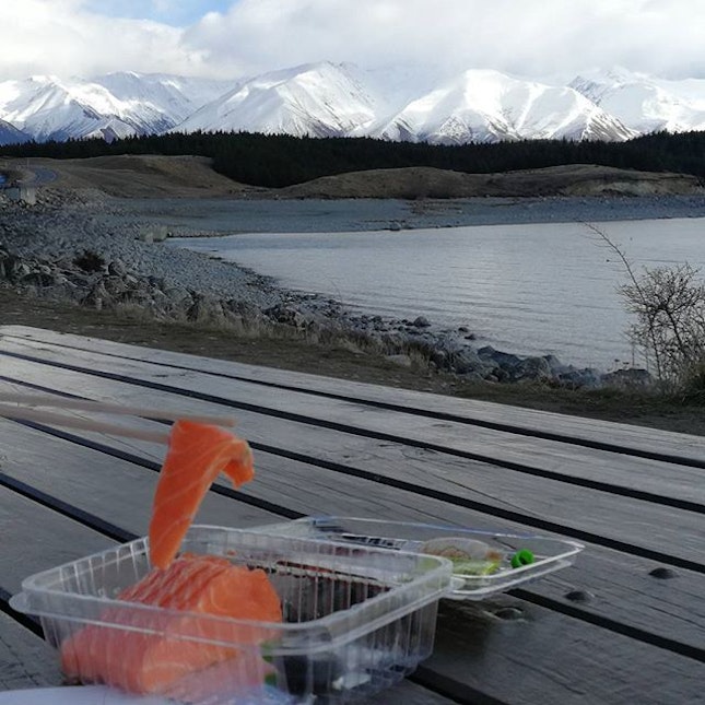 Fresh salmon with a view