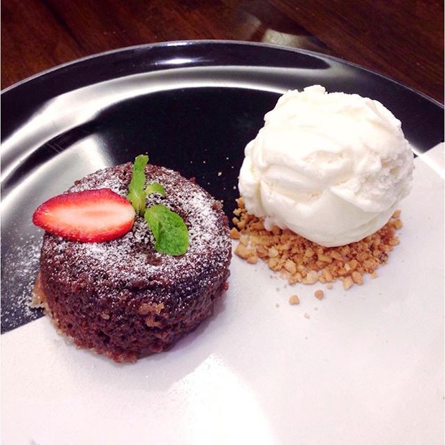 Porto Bello's signature dessert - Chocolate lava cake with vanilla ice cream 🍴😋❤️ A must try!