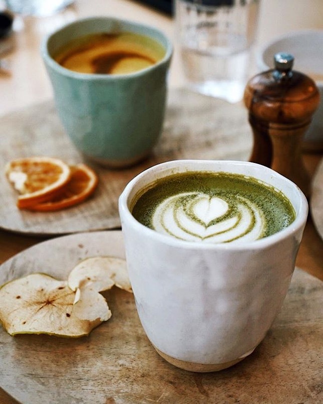 Can never go wrong with matcha latte 💚💚 — matchaholic —