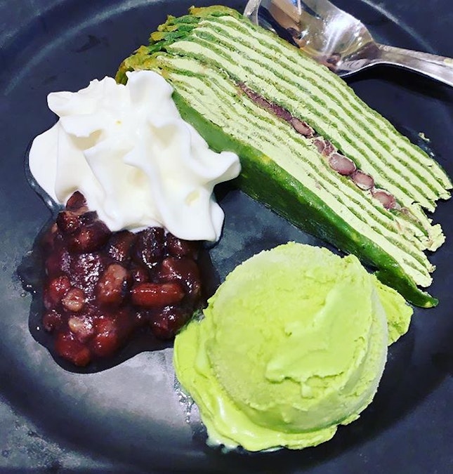 Throwback to delectable crepe accompanied with heavenly matcha ice-cream