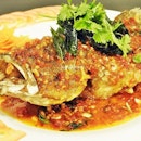 Thai Style Fried Whole Grouper With Chili Sauce (SGD $28) @ Lotus Thai Restaurant.