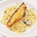 Salmon Spaghetti Carbonara (SGD $15.90) @ Style By Style Vibes Cafe.