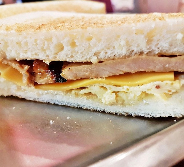 Pork, Egg, And Cheese Thick Toast Sandwich (SGD $6.30) @ Fong Sheng Hao.