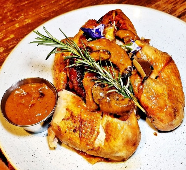 Truffle & Foie Gras Roasted Whole Young Hen (SGD $58) @ Yardbird Southern Table & Bar.