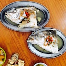Steamed Snapper and Sea Bass Heads • $26 ea