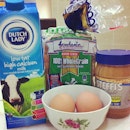 Thursday b'fast #egg #wholegrain #bread #low #fat #high #calcium #milk #steffi's #peanut #jam #breakfast #thursday #healthy