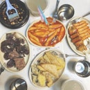 ; we'll have one of everything

Right at the foot of Hanok Village, a random cozy place run by 5 ahjumas serving the most traditional Korean street snacks.