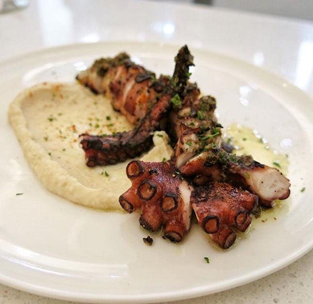 ; Grilled Octo

I've never really cared for overly tender octopuses (means the living daylights have been cooked out of it; does the Octo no justice).