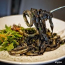 Fettuccine with Squid Ink Pasta, Soup of the Day, Dessert, Ice Cream and Soft Drinks at only $9.90++!!