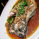 Steamed Dragon Tiger Grouper with Preserved Turnip