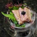 Torched Miso Marinated Tuna Belly (Otoro) served with Chives and Truffle Caviar