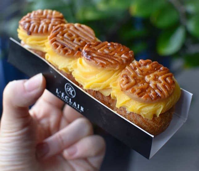 Salted egg yolk lotus eclair [$8.50] An exclusive special for the Mooncake festival (along with black sesame red bean and taro macadamia), the salted egg yolk lotus eclair is a perfect substitute if you are not a fan of mooncake.