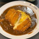 Cheesy katsu omelette curry rice[$18.90] with mushrooms [+$3] .
