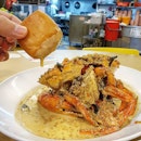 A filling meal of oozy Golden Sands Crab after four hours of non stop practice yesterday.