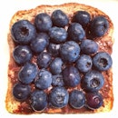 It's four days to next Monday blues, but it's a good time for a #blueberry #ovomaltine #toast this cool day.