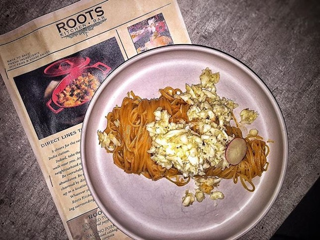 Ocean Crab Pasta SGD 18 Nett from @rootskitchenbar 🦀 This place is really worth a try!