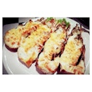 //Grilled Loster with toasted cheese.