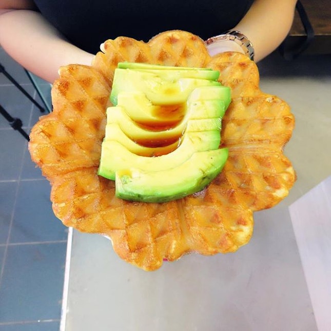 [Nit N Grit] Featuring; Buttermilk waffles with Avocado drizzled with Gula Melaka ($4.90).