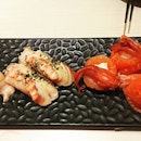 Tasty, fresh and succulent salmon sushi!
