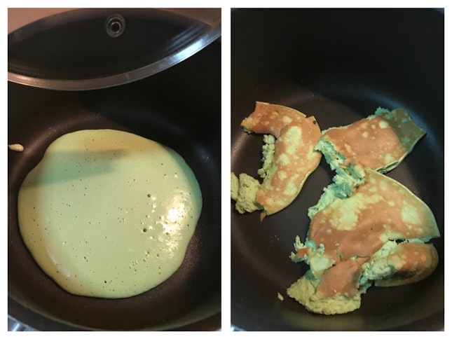 Cream Cheese Matcha Pancakes