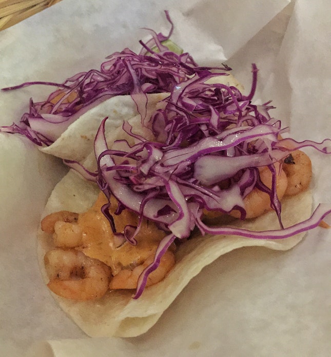 Tacos de Cameron (Shrimp Tacos, $11 for two)
