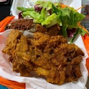 Takeaway from one of my favourite Western food - Holy Grill with a Big piece of Fried Chicken 🍗 , Baked potato 🥔 and House Salad 🥗 for dinner.