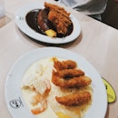 Curry Chicken Cutlet + Cream Fried Shrimp w/ Shrimp And Squid