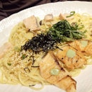 Salmon with Wasabi Cream Sauce ($16) | One can never go wrong with this!