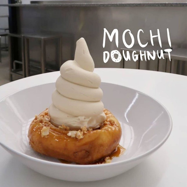 Mochi Doughnut with Soft Serve Ice Cream ($15) 
