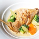 Slow Cooked Rabbit Leg With Mustard Sauce