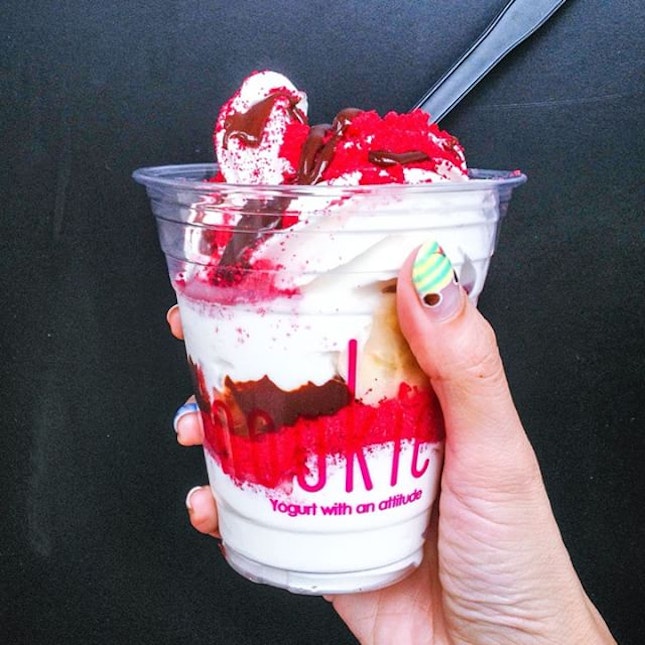 Red Velvet ($6.90) in a frozen yoghurt form.