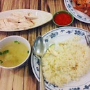 Halal Chicken Rice - roast and steamed versions.