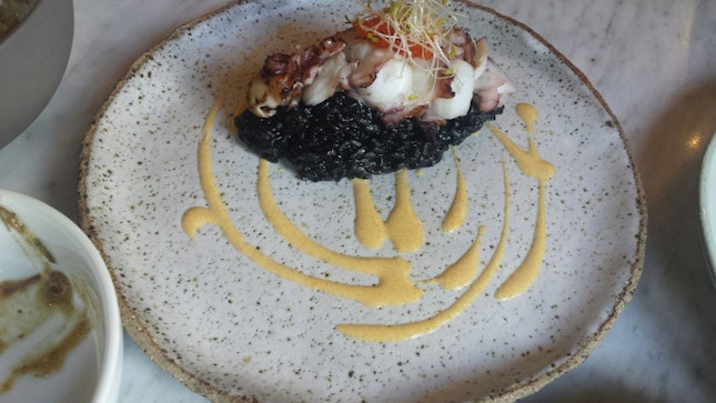 Octopus W Squid Ink Risotto 26++ Add On Octopus 6++
