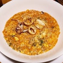 Chef george with 50 years of culinary experience serve authentic german and swiss cuisine.( shall not explain the long history)

Tomato Seafood Risotto:
When the dish arrives on the table, there is a strong aroma of grilled squid.