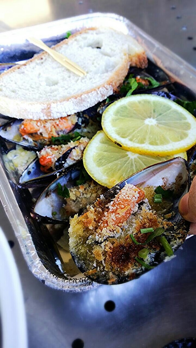 Fresh Grilled Mussels ($12)