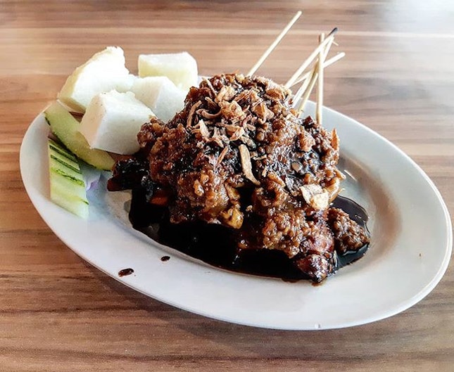 Chicken satay @ayampresident Kallang Wave 
It is different with local satay, the chicken is not sweet and the sauce consist of peanut and soya sauce.