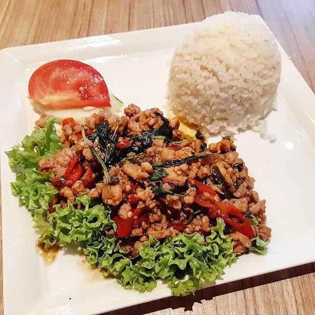 Thai basil rice @thaiexpresssg 😍😍😍