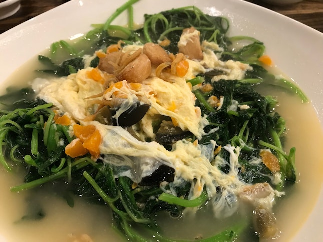 Spinach With Trio Of Eggs