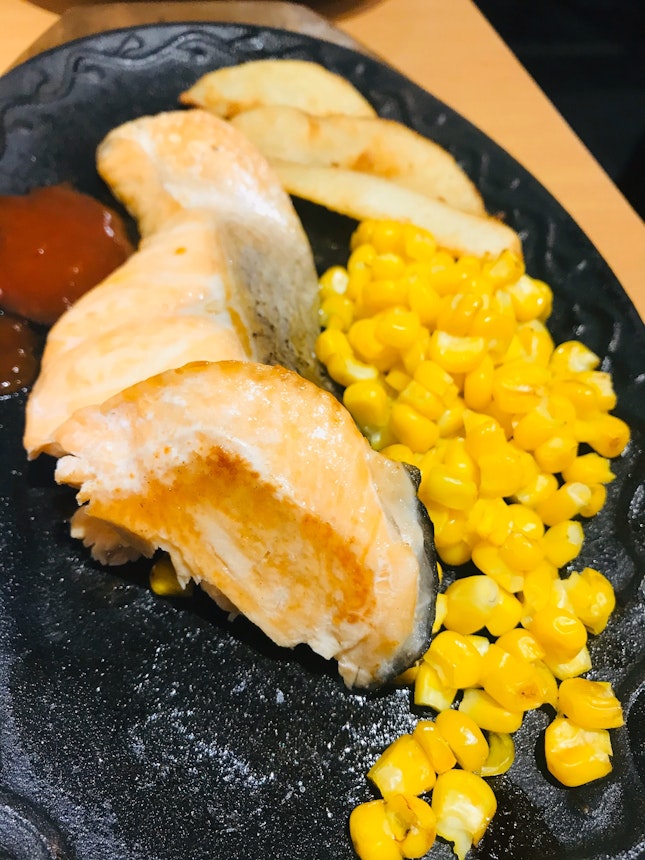 Grilled Salmon On Hot Plate
