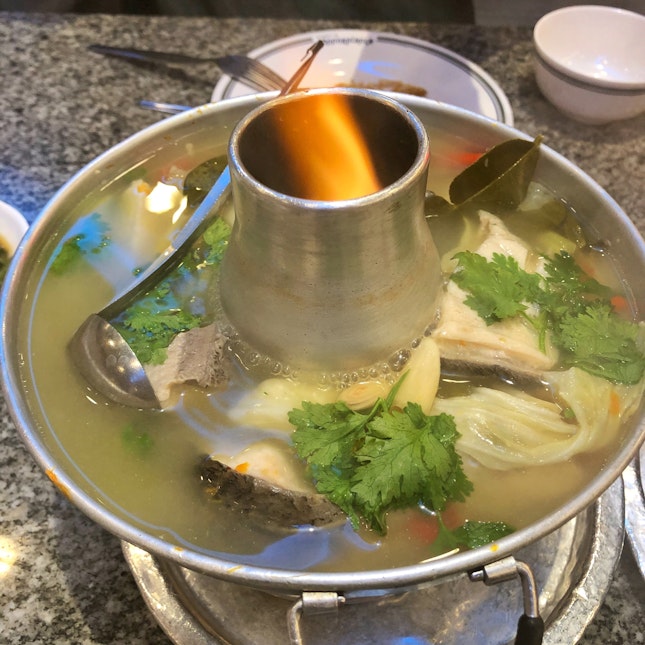 Clear tomyam fish soup