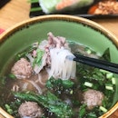 Pho with beef slices and meatballs (regular)  Did not taste as amazing as back when I first tried the newly opened namnam when I was in Uni.
