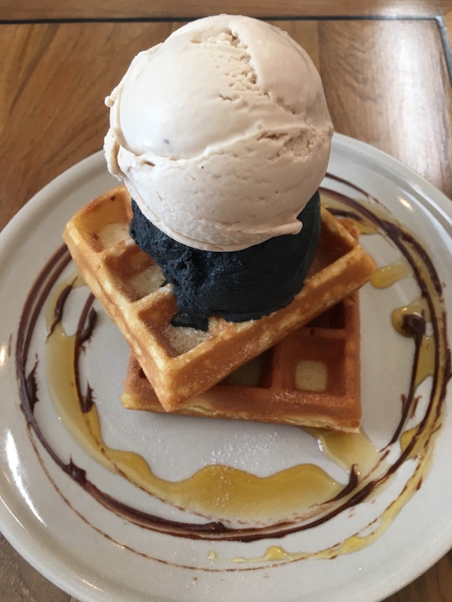 Handcrafted Waffles with Great Ice Cream!