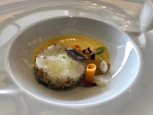 Lunch / 12 Oct 2018: Line caught Halibut with Pumpkin.