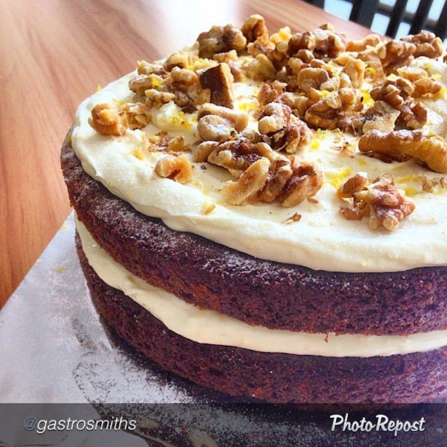 by @gastrosmiths "Carrot Walnut Cake with Citrus Frosting.