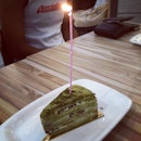 Happy birthday @celine_05_23 #dinner matcha green tea cake