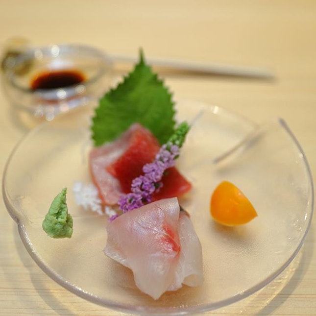 [Sushi Chiharu] - Fresh Sashimi - Maguro and Horse Mackerel.