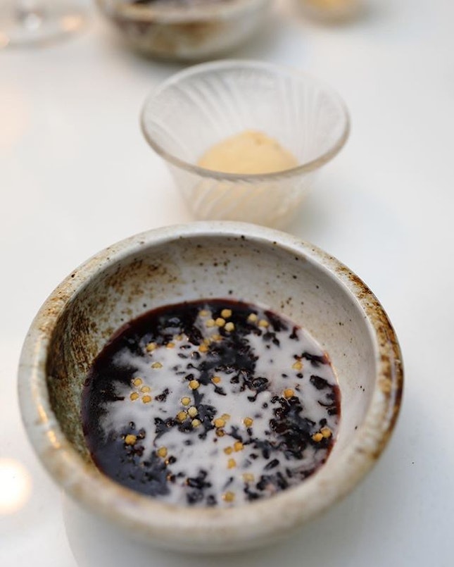 [Mustard Seed Pop Up] - Pulut Hitam with Sake Lees Ice Cream incorporates both local and Japanese influences.